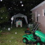 15-Photo taken by Steve at night outside a very active residence showing orbs, dust, and rain droplets